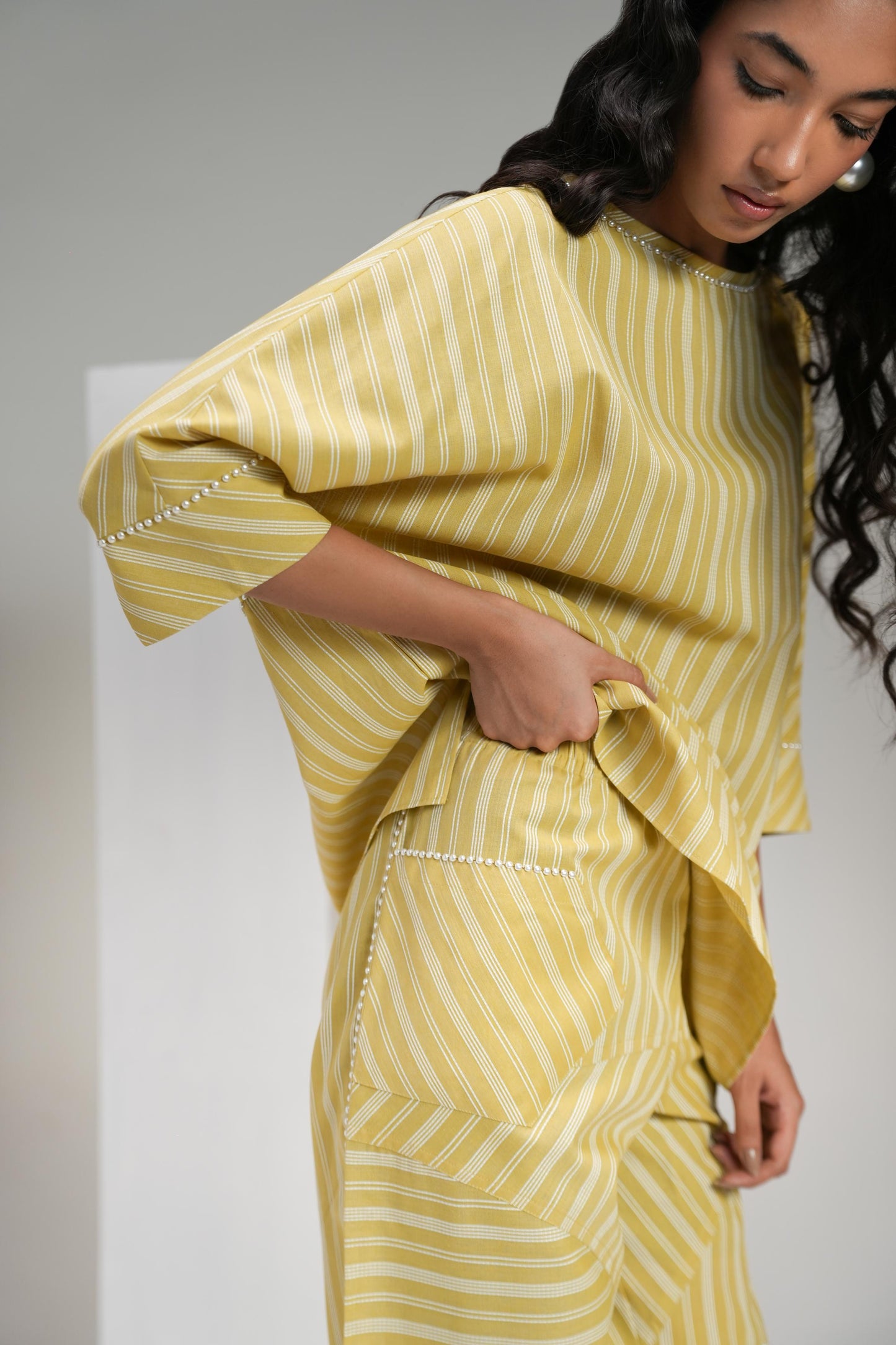 Stripped Powder Green Coord Set