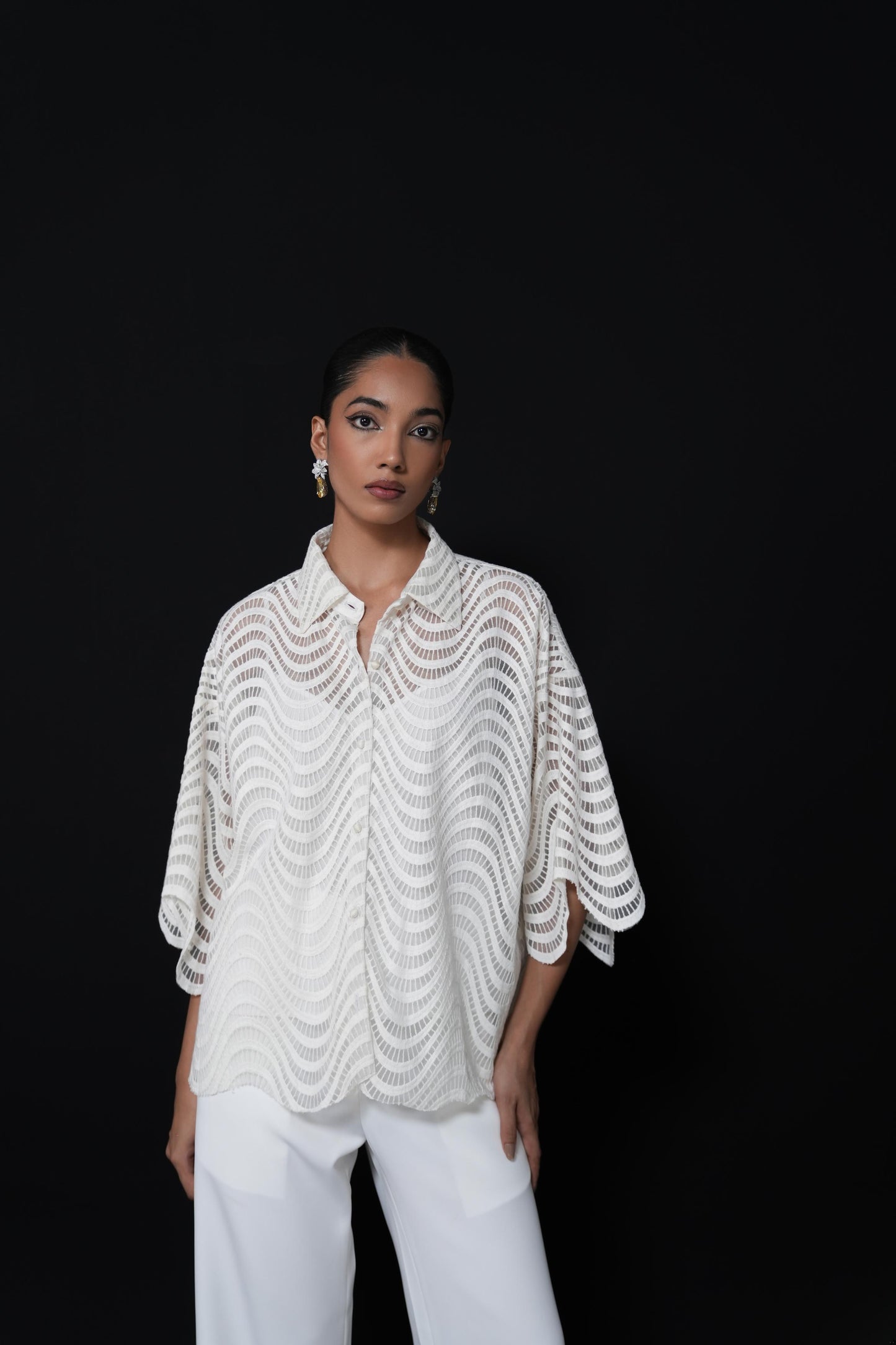 Crinkled free flowing shirt