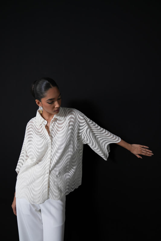 Crinkled free flowing shirt